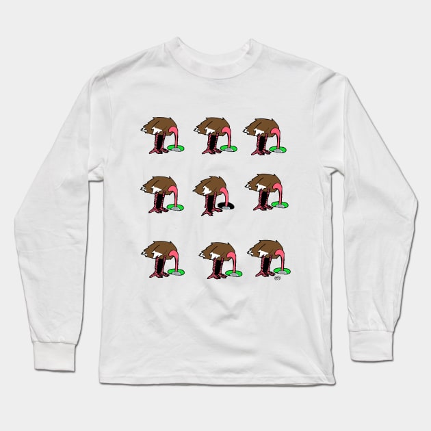 Ostrich in the Sea of Green Long Sleeve T-Shirt by charleyllama